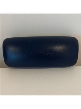 LACOSTE hard shell sunglasses case dark blue glasses case snaps closed